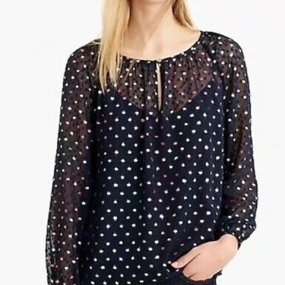 NWT J. Crew Rainbow 🌈 Clip Dot In Chiffon Sz M, 100% Polyester, Style K4385 - Picture 1 of 10